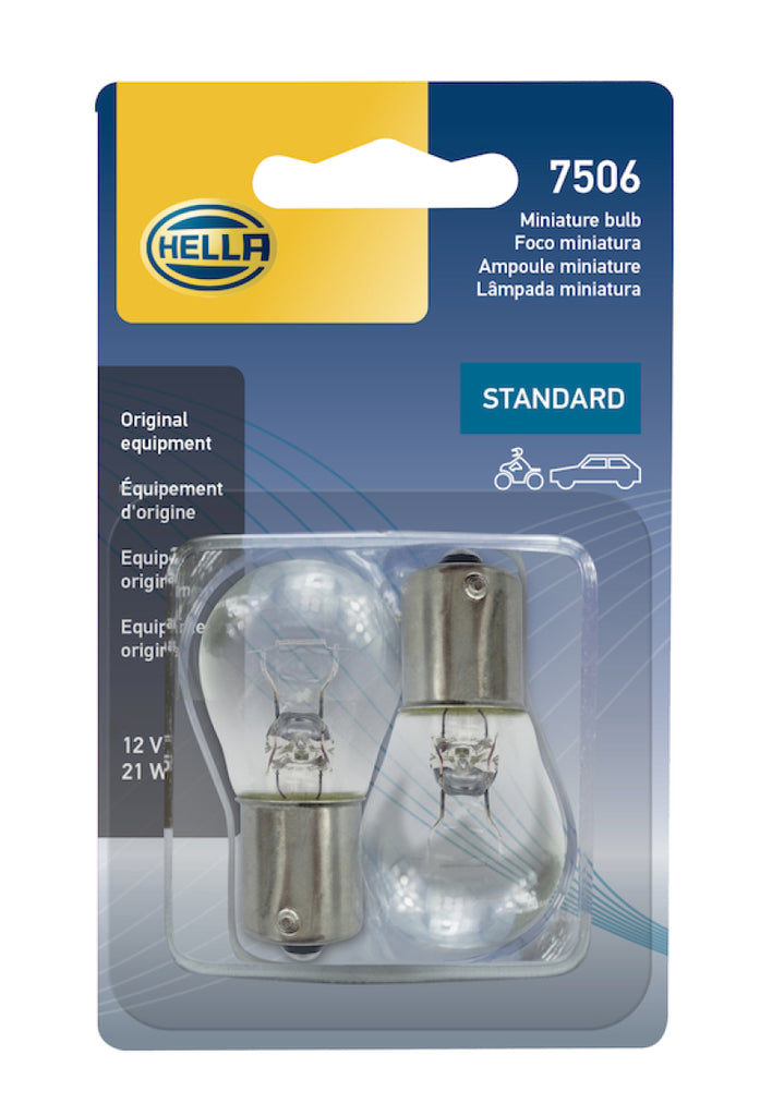 Hella Bulb 7506 12V 21W Ba15S S8 (2) - GTR Auto
