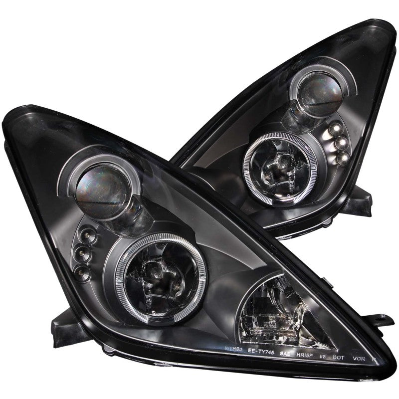 ANZO 2000-2005 Toyota Celica Projector Headlights w/ Halo Black - GTR Auto