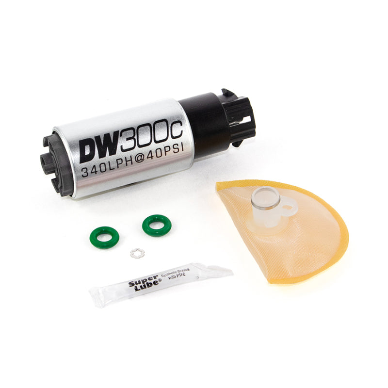 DeatschWerks 340lph DW300C Compact Fuel Pump w/ 08-14 WRX/ 08-15 STI Set Up Kit (w/ Mounting Clips) - GTR Auto