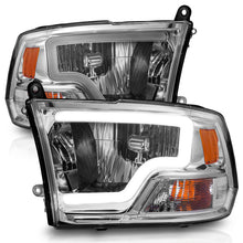 Load image into Gallery viewer, ANZO 2009-2018 Dodge Ram 1500/ 2500/ 3500 Crystal Headlights w/ Light Bar Chrome Housing - GTR Auto