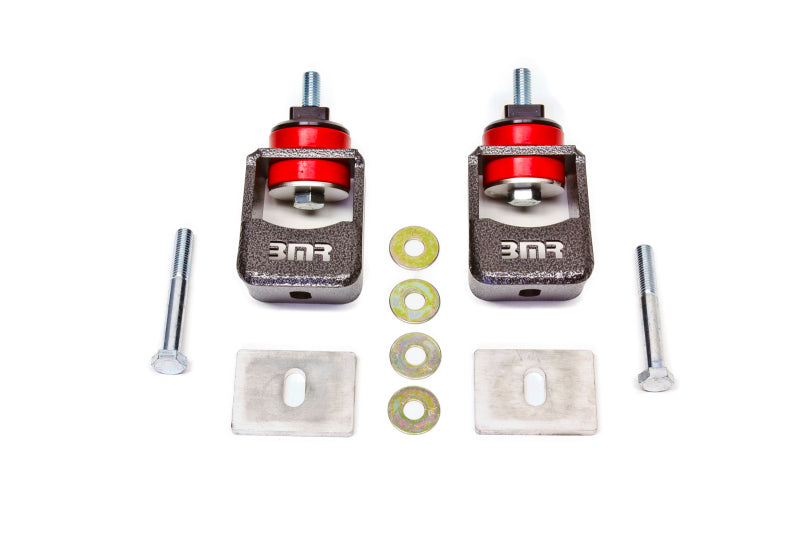 BMR 10-15 5th Gen Camaro Motor Mount Kit (Polyurethane) - Black Hammertone (Spacers Not Included) - GTR Auto