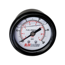 Load image into Gallery viewer, BLOX Racing Liquid-Filled Fuel Pressure Gauge 0-100psi (White Face) BXGA-00125-WH