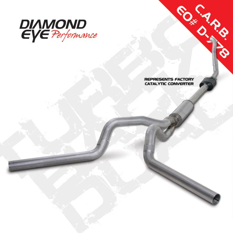 Diamond Eye KIT 4in Turbo Back DUAL AL: 94-97 FORD 7.3L F250/F350 PWRSTROKE NFS W/ CARB EQUIV STDS - GTR Auto