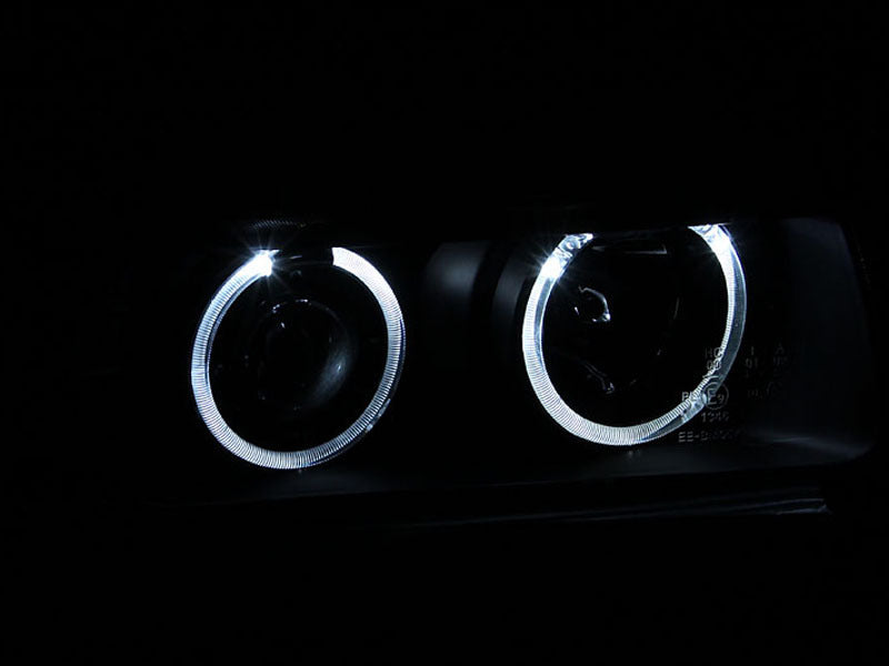 ANZO 1992-1998 BMW 3 Series E36 Projector Headlights w/ Halo Black (CCFL) G2 - GTR Auto