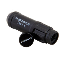 Load image into Gallery viewer, NRG 700 Series M12 X 1.5 Steel Lug Nut w/Dust Cap Cover Set 21 Pc w/Locks &amp; Lock Socket - Black LN-LS700BK-21