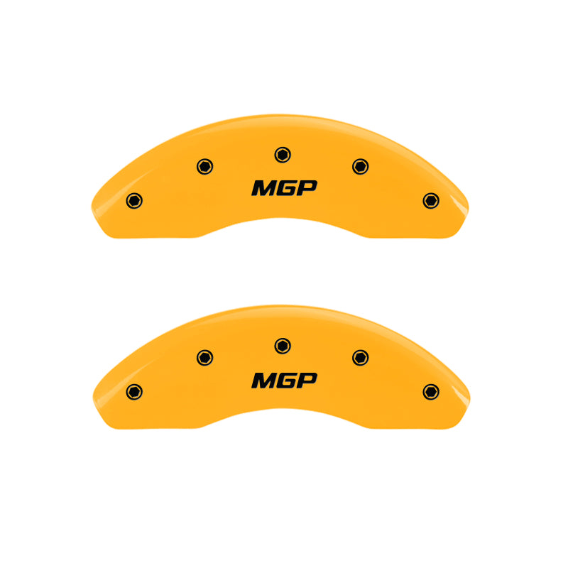 MGP 4 Caliper Covers Engraved Front & Rear MGP Yellow finish black ch - GTR Auto