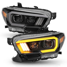 Load image into Gallery viewer, ANZO 2016-2017 Toyota Tacoma Projector Headlights w/ Plank Style Switchback Black w/ Amber w/ DRL - GTR Auto