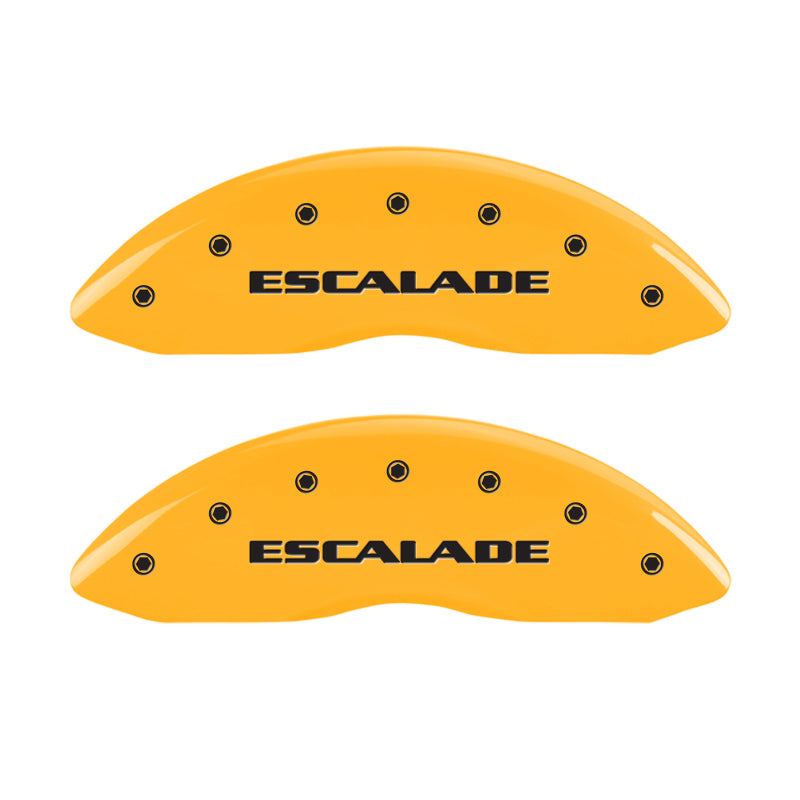 MGP 4 Caliper Covers Engraved F & R Escalade Yellow Finish Black Char 2004 Cadillac Escalade EXT 35014SESCYL