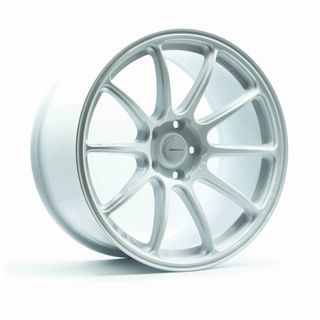 RF03RR Flow Form Speed White 18x9.5 +38 5x114.3 CB73.1 Cone seat