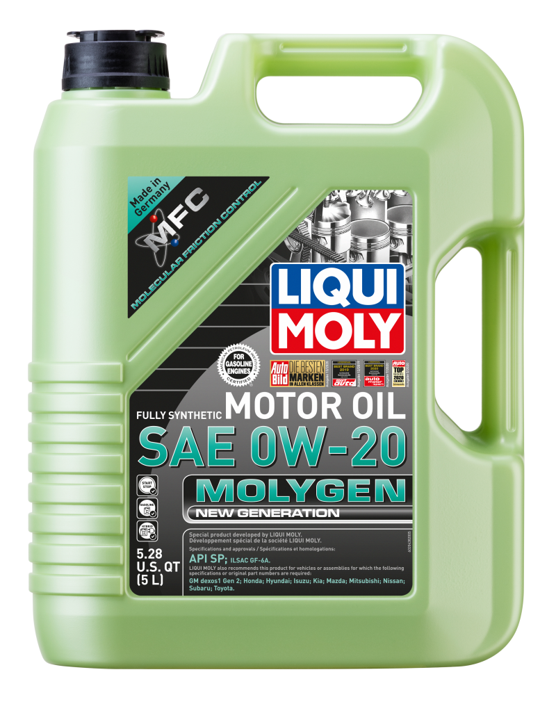 LIQUI MOLY 5L Molygen New Generation Motor Oil SAE 0W20 - GTR Auto