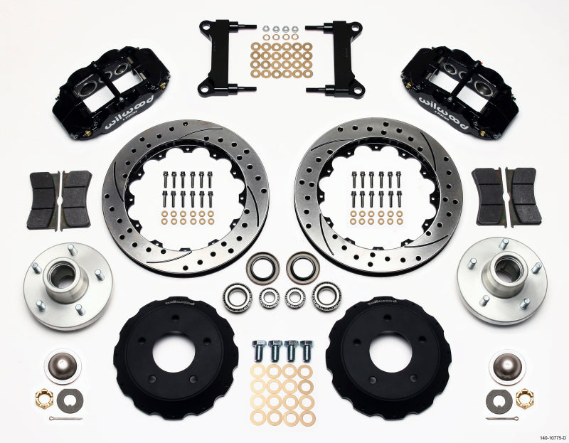 Wilwood Narrow Superlite 6R Front Hub Kit 13.06in Drilled Chevy C-10 60-87 CPP Drop Spindle - GTR Auto