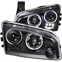 Load image into Gallery viewer, ANZO 2006-2010 Dodge Charger Projector Headlights w/ Halo Black - GTR Auto