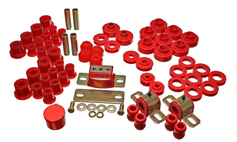 Energy Suspension 76-79 Jeep CJ/CJ7 Red Hyper-Flex Master Bushing Set - GTR Auto