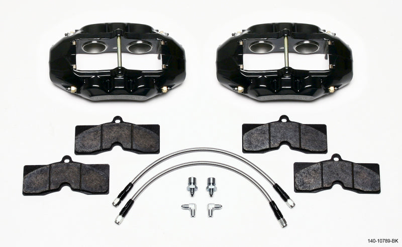 Wilwood D8-4 Front Caliper Kit Black Corvette C2 / C3 65-82 - GTR Auto