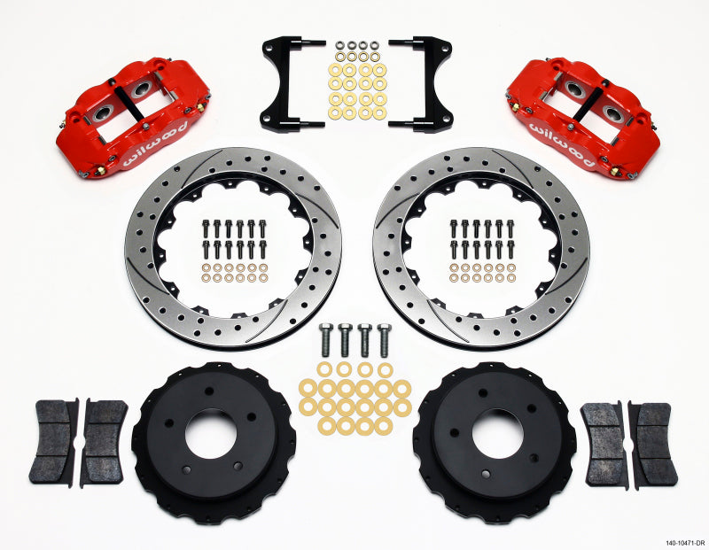 Wilwood Narrow Superlite 4R Rear Kit 12.88in Drilled Red 65-82 Corvette C2/C3 - GTR Auto