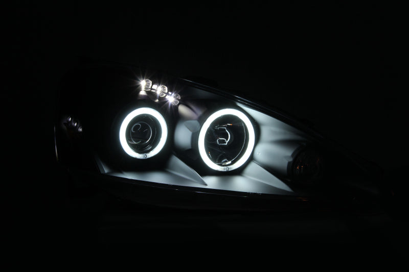 ANZO 2005-2006 Acura RSX Projector Headlights w/ Halo Black - GTR Auto