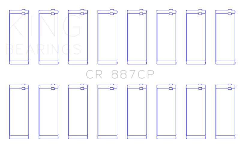 King Engine Bearings Ford (USA) Eng 445 T/D (Size +0.10) Connecting Rod Bearing - Set of 8 Pairs