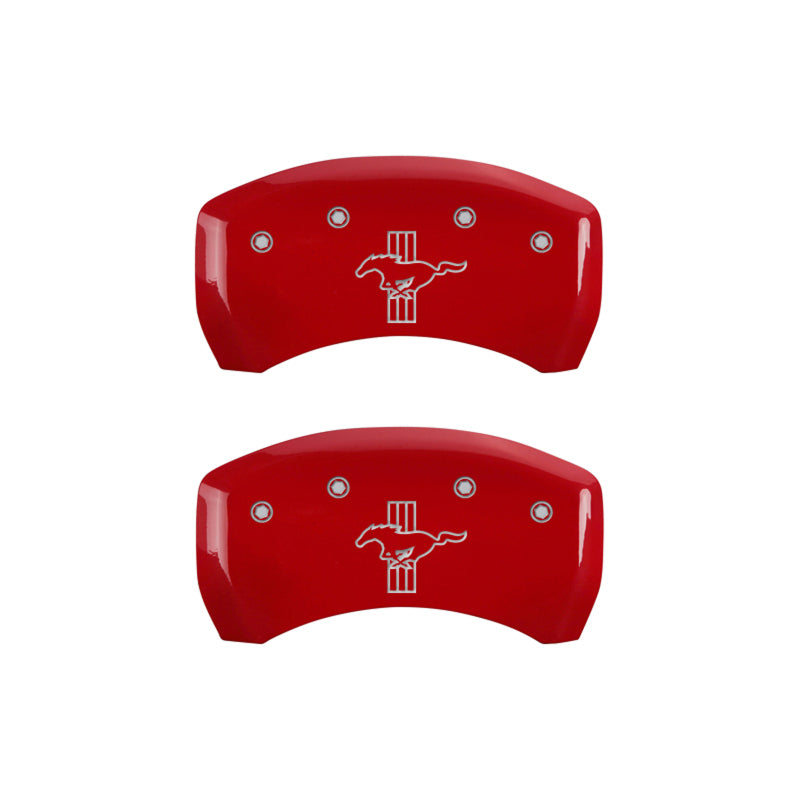 MGP Rear set 2 Caliper Covers Engraved Rear GT350 Shelby & Cobra Red finish silver ch - GTR Auto