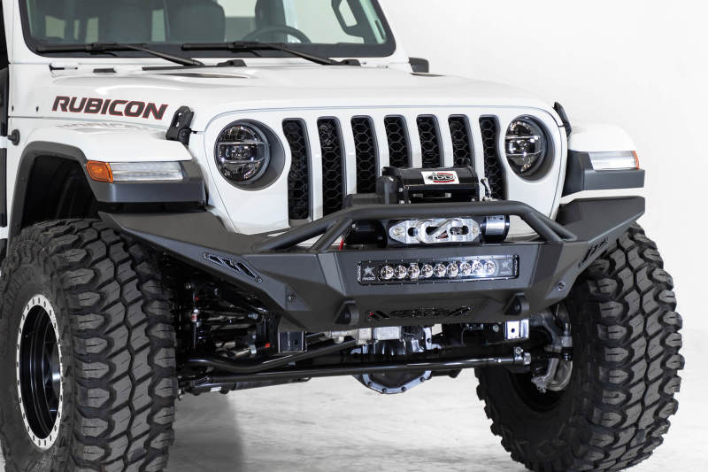 Addictive Desert Designs 2020 Jeep Gladiator JT Stealth Fighter Front Bump w/ Top Hoop & Winch Mount - GTR Auto