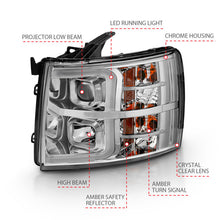Load image into Gallery viewer, ANZO 2007-2013 Chevy Silverado 1500 Projector Plank Style Chrome Amber - GTR Auto