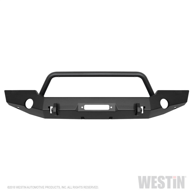 Westin 18-19 Jeep Wrangler JL WJ2 Full Width Front Bumper w/Bull Bar Textured Black - GTR Auto
