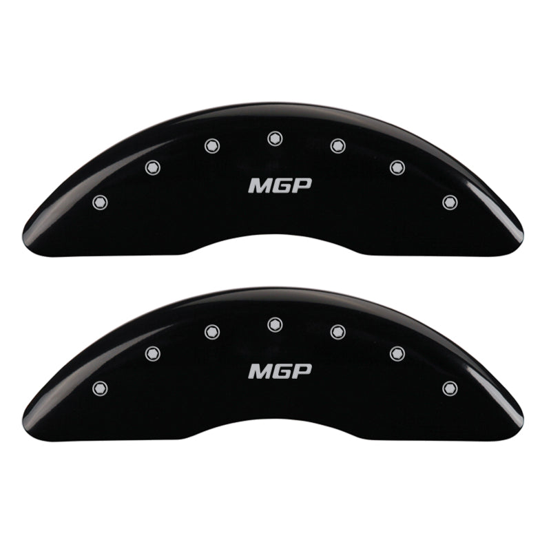 MGP 4 Caliper Covers Engraved Front & Rear MGP Black finish silver ch - GTR Auto