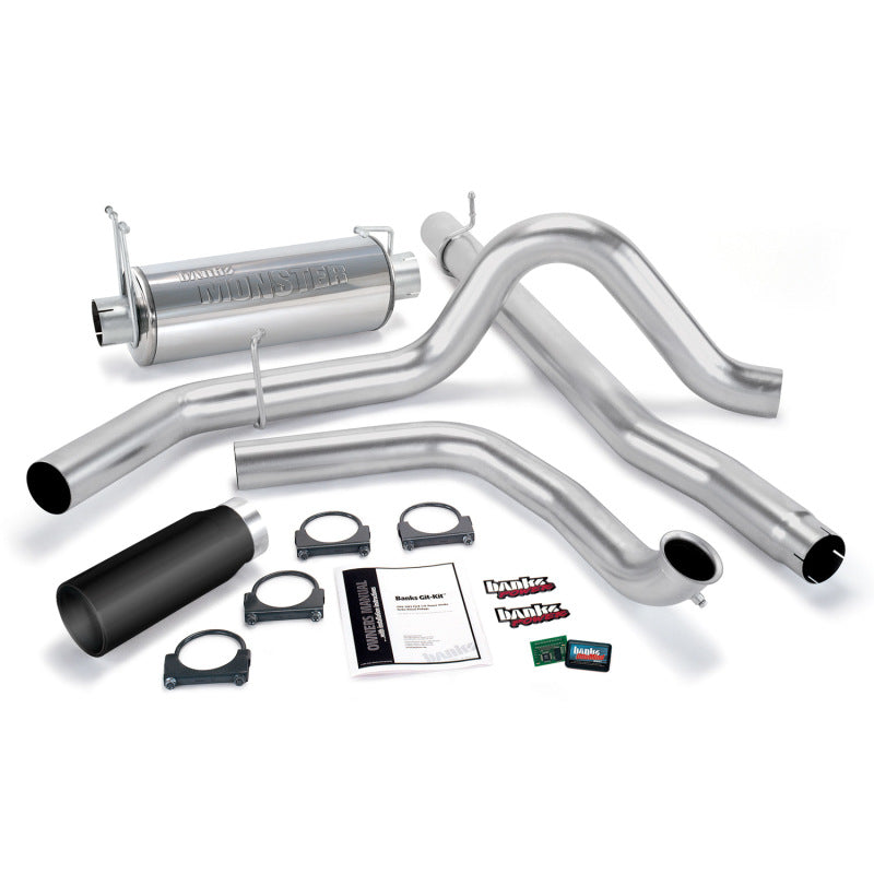 Banks Power 01-03 Ford 7.3L w/Cat Conv Git-Kit - SS Single Exhaust w/ Black Tip - GTR Auto