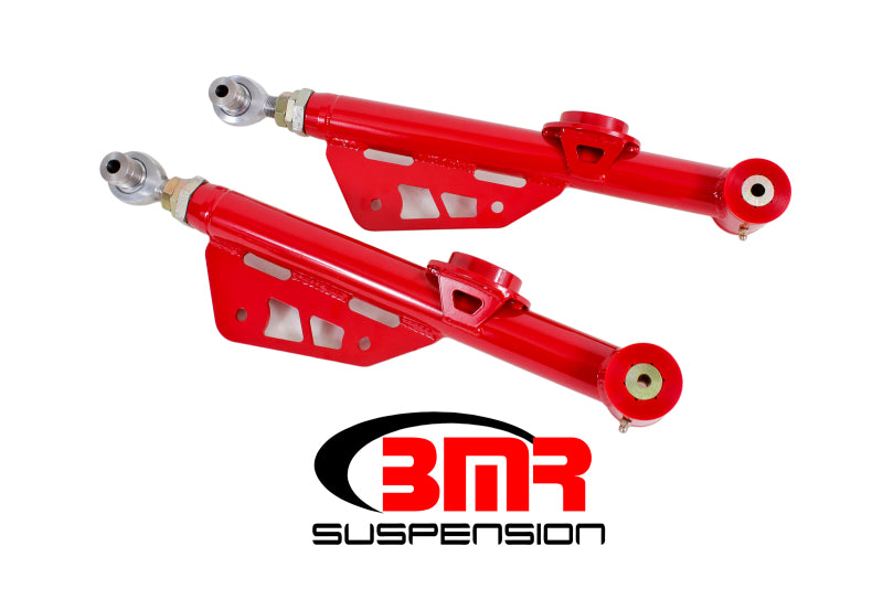 BMR 79-98 Fox Mustang On-Car Adj. Lower Control Arms / Rod End Combo (Polyurethane) - Red - GTR Auto