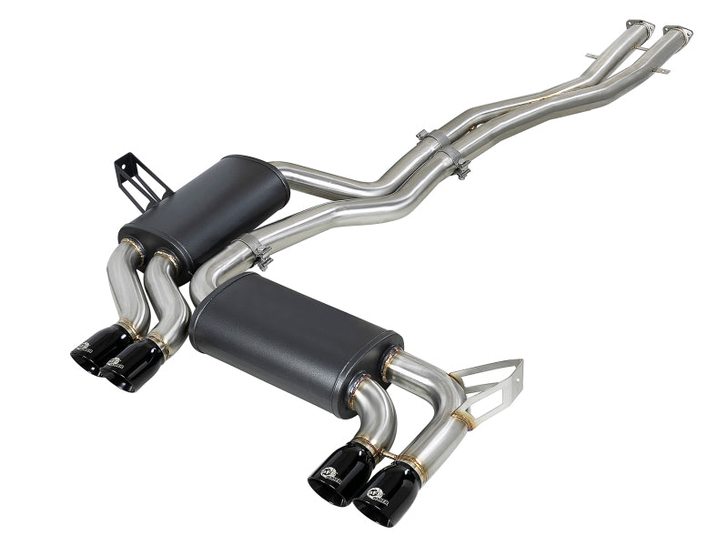 aFe MACH ForceXP 2.5 IN 304 Stainless Steel Cat-Back Exhaust System w/ Black Tips 01-06 BMW M3 (E46) - GTR Auto