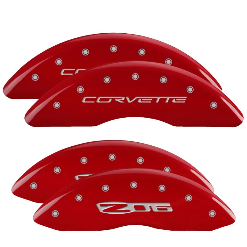 MGP Front set 2 Caliper Covers Engraved Front Bowtie Yellow finish black ch - GTR Auto