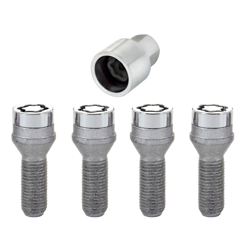 McGard Wheel Lock Bolt Set - 4pk. (Cone Seat) M12X1.75 / 19mm Hex / 28.9mm Shank Length - Chrome - GTR Auto