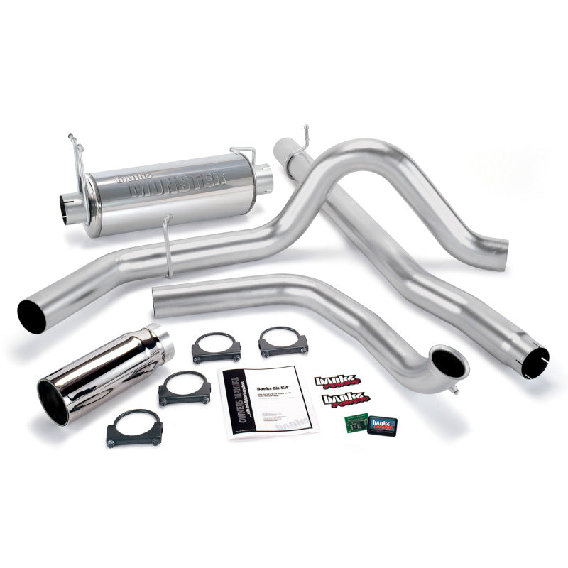 Banks Power 99 Ford 7.3L Truck w/Cat Conv Git-Kit - SS Single Exhaust w/ Chrome Tip - GTR Auto