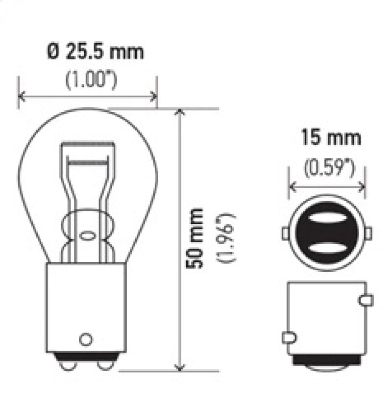 Hella Bulb 1034 12V 23/8W BAY15D S8 - GTR Auto