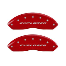 Load image into Gallery viewer, MGP 4 Caliper Covers Engraved Front &amp; Rear Explorer Red finish silver ch - GTR Auto