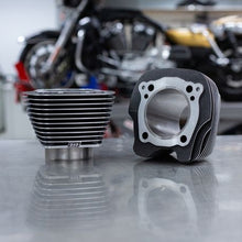 Load image into Gallery viewer, S&amp;S Cycle 2017+ M8 Models 4.250in Bore 4.840in Big Bore Cylinder Set - Black Granite w/ Highlight