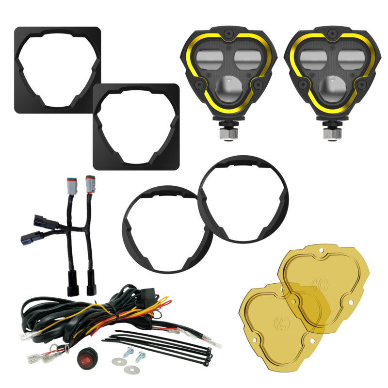 KC HiLiTES FLEX ERA 3 Dual Mode SAE Fog Lights - 2-Light Master Kit for Toyota Aftermarket Bumper - GTR Auto