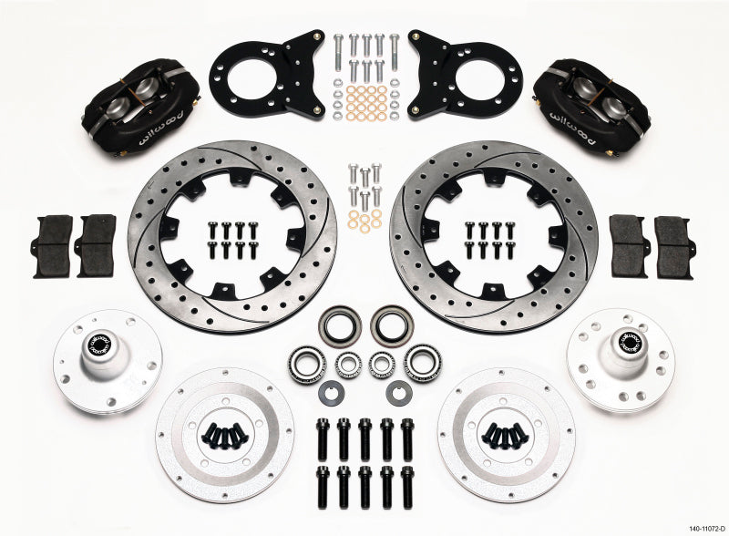 Wilwood Forged Dynalite Front Kit 12.19in Drilled 1965-1969 Mustang Disc & Drum Spindle - GTR Auto