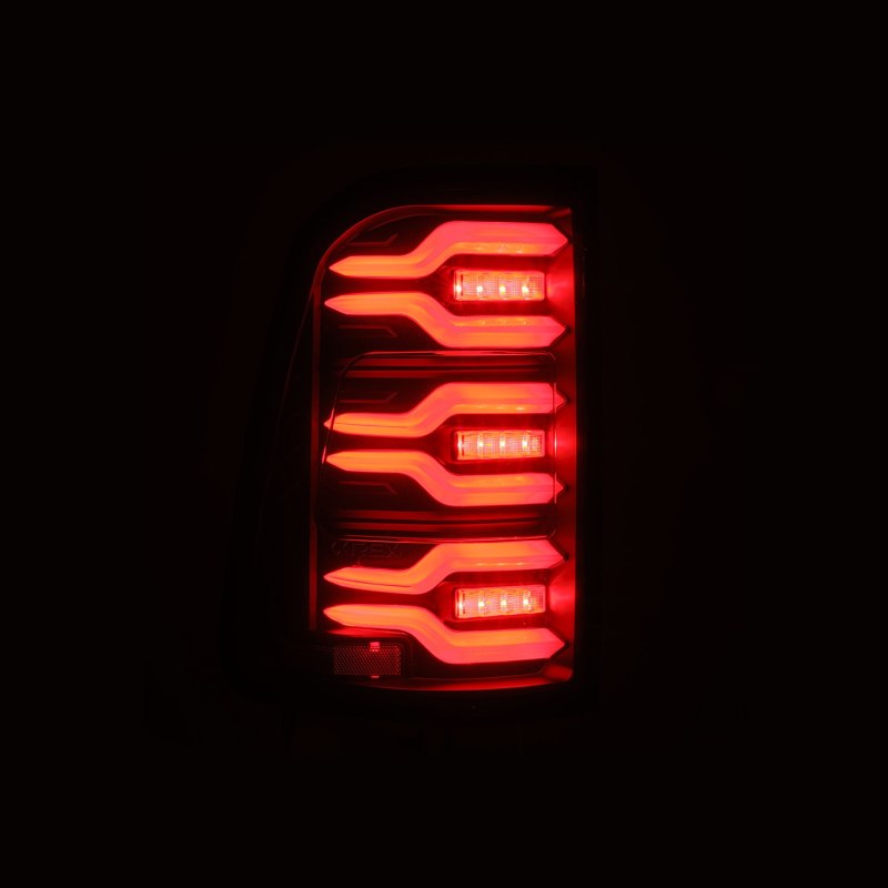 AlphaRex 19-21 Dodge Ram 1500 Luxx-Series LED Tail Lights Black w/Activ Light/Seq Signal - GTR Auto