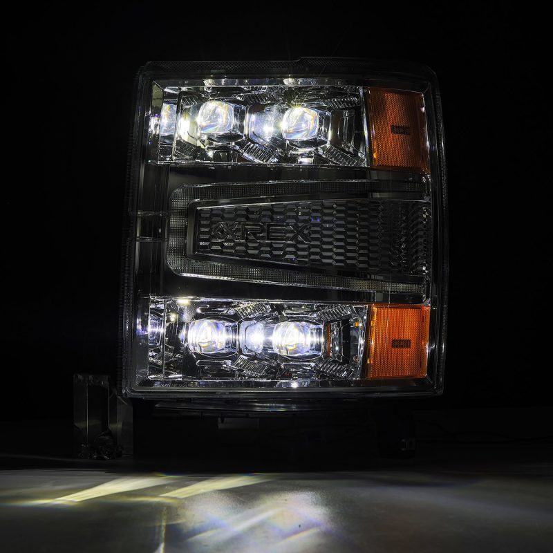 AlphaRex 04-15 Chevy 1500HD NOVA-Series LED Proj Headlights Chrome w/Activ Light/Seq Signal & SB DRL - GTR Auto