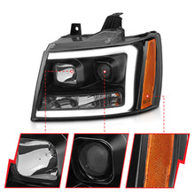 Load image into Gallery viewer, ANZO 07-14 Chevy Tahoe Projector Headlights w/ Plank Style Design Black w/ Amber - GTR Auto