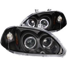 Load image into Gallery viewer, ANZO 1996-1998 Honda Civic Projector Headlights w/ Halo Black - GTR Auto