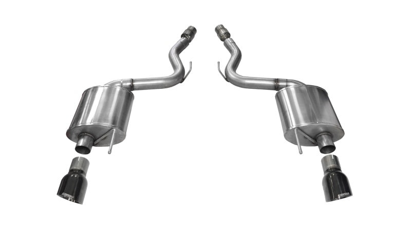 Corsa 2015-2017 Ford Mustang GT 5.0 3in Axle Back Exhaust Black Dual Tips (Touring) - GTR Auto