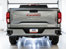 Load image into Gallery viewer, AWE Tuning 4th Gen GM 1500 5.3L 0FG Cat-Back Split Rear Exit (Flat Bumper) - Quad Chrome Tips