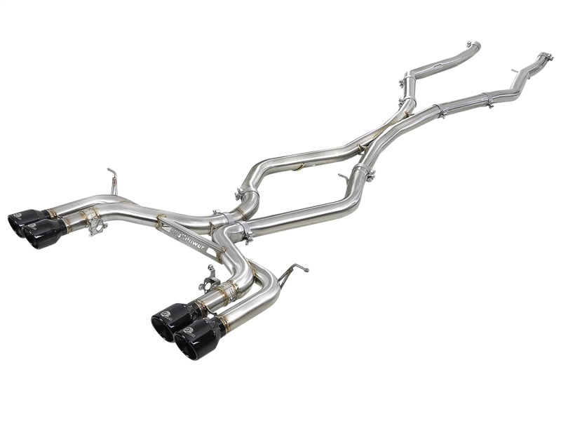 aFe MACH Force-Xp 3.5in. 304 SS C/B Exhaust w/o Muffler 15-18 BMW X5 M V8-4.4L (tt) - Black Tip - GTR Auto
