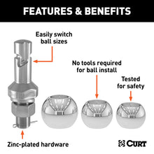 Load image into Gallery viewer, Curt Switch Ball Trailer Ball Set (1-7/8in 2in &amp; 2-5/16in Balls 1in x 2-1/4in Shank)