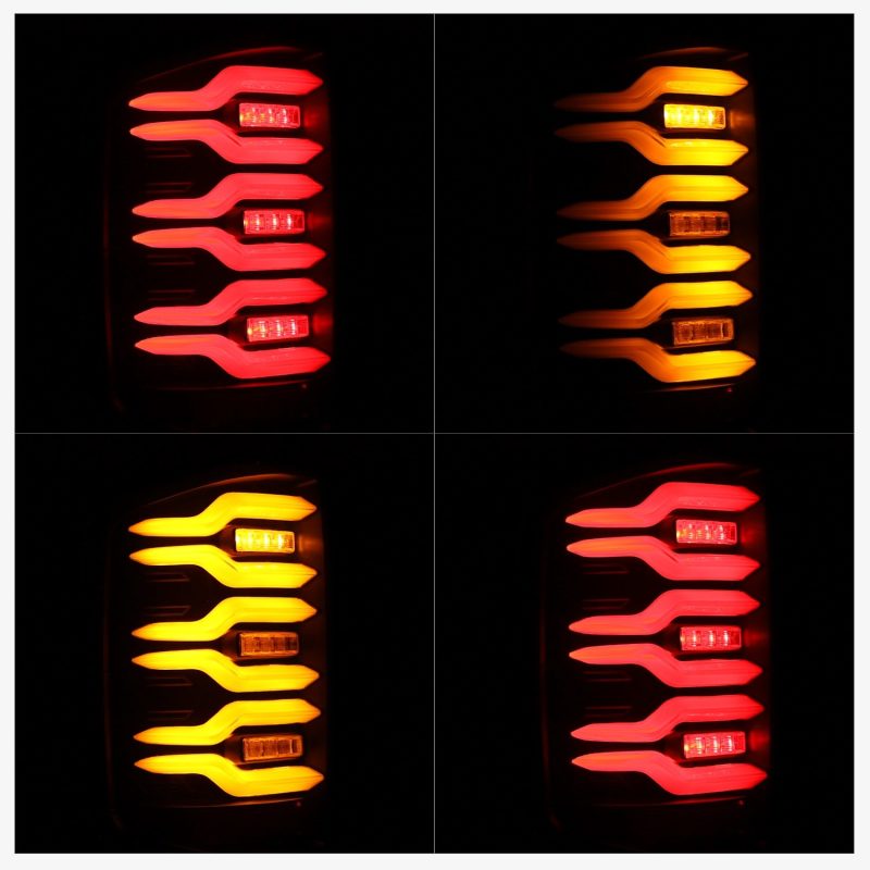 AlphaRex 14-18 Chevrolet Silverado Luxx-Series LED Tail Lights Black w/Activ Light/Seq Signal - GTR Auto