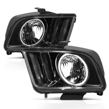 Load image into Gallery viewer, ANZO 2005-2009 Ford Mustang Crystal Headlights w/ Halo Black (CCFL) - GTR Auto