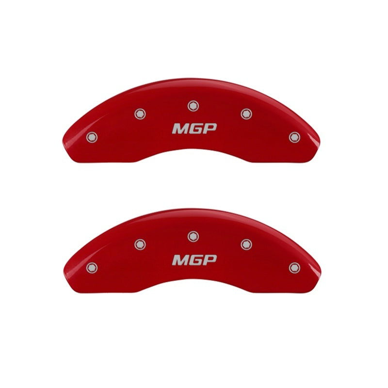 MGP Front set 2 Caliper Covers Engraved Front MGP Red finish silver ch - GTR Auto