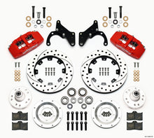 Load image into Gallery viewer, Wilwood Dynapro 6 Front Hub Kit 12.19in Drilled Red 69-70 Impala Drum/Disc 69-82 Vette 140-12946-DR