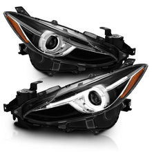 Load image into Gallery viewer, ANZO Projector Headlights With Halo Black w/Amber 14-17 Mazda 3 - GTR Auto